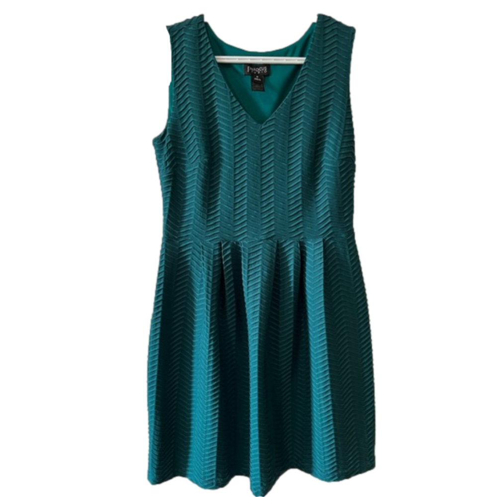 En Focus Studio spruce green dress v-neck size 8